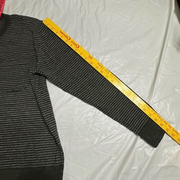 Theory Gray Striped Cillin TS Aviary Crewneck Cotton blend Sweater Size Medium - Picture 7 of 8